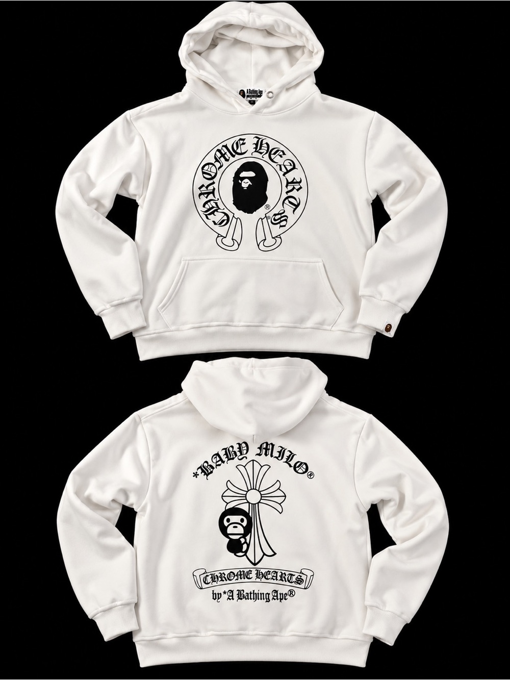 Chrome Hearts x A Bathing Ape (BAPE) collaboration hoodie Custom Rare